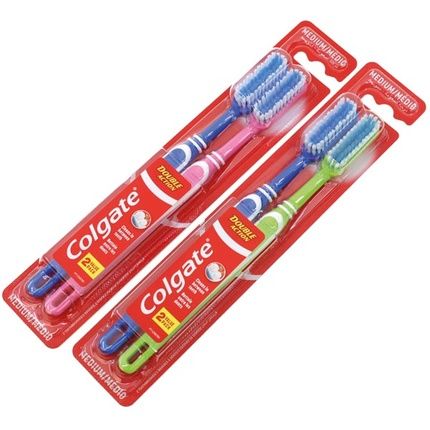 Colgate Double Action Toothbrush 2 Pack 18 Cm Medium