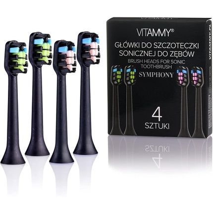 Symphony Toothbrush Tips Black - Pack Of 4