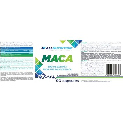 Allnutrition Adaptogens لتحسين المناعة والتوازن، عنصر التغذية اليومي، المكملات الصحية، دعم التدريب، الفيتامينات والمعادن، 90 كبسولة ماكا