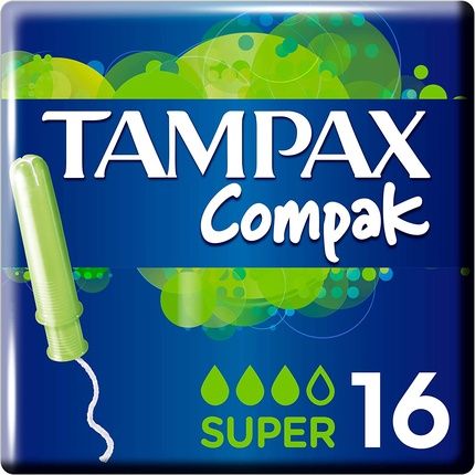 Tampax Compak Super Tampons With Applicator 16 Pieces