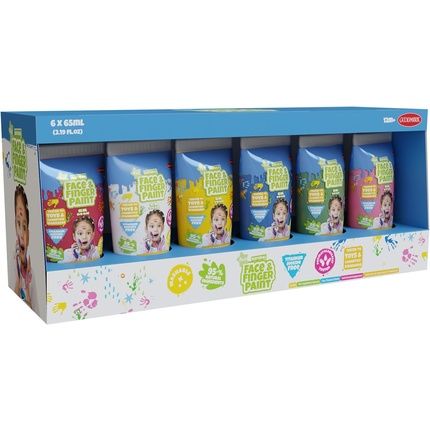 Natural Face & Finger Paint 65Ml Per Bottle - Pack Of 6 White Red Yellow