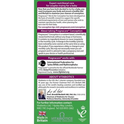 Vitabiotics Pregnacare His And Her Conception Tablets 60 Count - Image 3