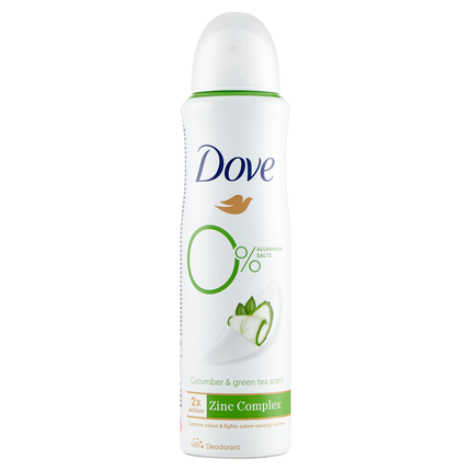 Dove 0% Aluminium Salts Cucumber & Green Tea Scent Deodorant - 150 Ml
