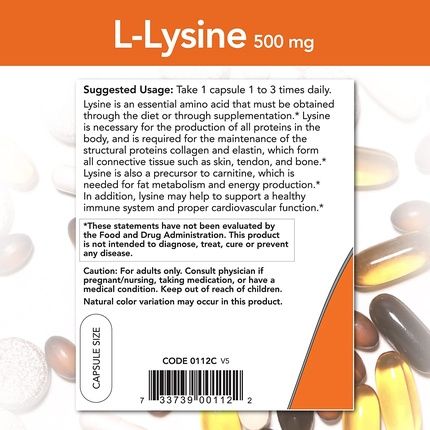 Now Foods Lysine 500Mg 250 Capsules - Image 3