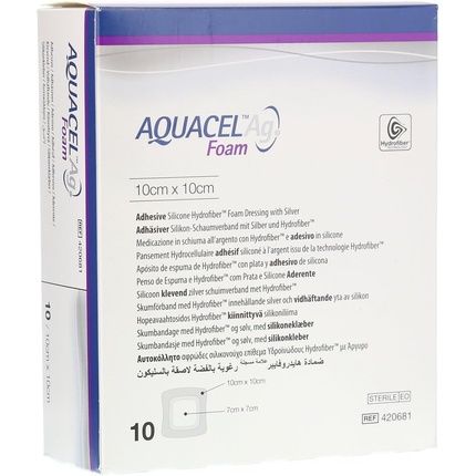 Aquacel Ag Self-Adhesive Square Foam 10X10Cm