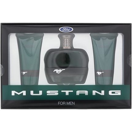 Ford Mustang Green 3 Piece Gift Set Eau De Toilette 100Ml Shower Gel 100Ml Aftershave Balm 100Ml