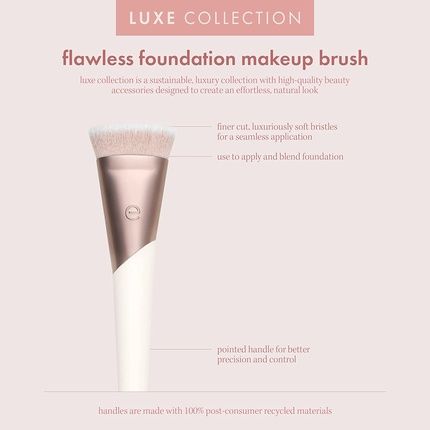 Ecotools Luxe Flawless Foundation Makeup Brush For Liquid Makeup Pink - Image 3