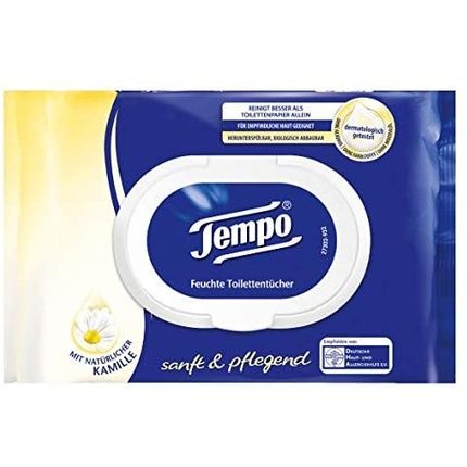 Tempo Moist Toilet Wipes With Chamomile 42 Wipes