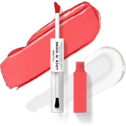 Wet 'N' Wild Megalast Lock N' Shine Dual-Ended Lip Color And Clear Gloss With Vitamin E And Jojoba Oil Enriched Formula Shining Hybiscus