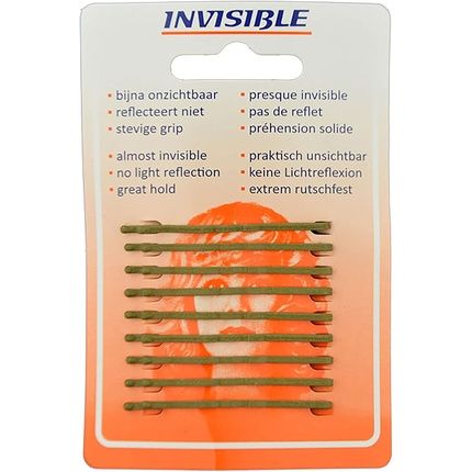 Invisible Coarse Card Hairpins 9 Pieces 50Mm Blonde