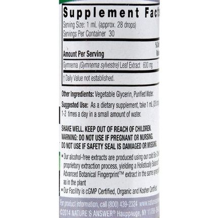 Nature'S Answer Gymnema Leaf 1 Fl Oz - Image 3