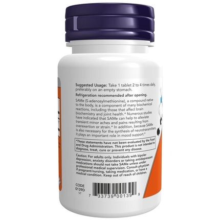 Now Foods Sam-E Nervous System Support 400Mg 30 Tablets - Image 3