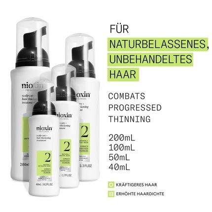 Nioxin Scalp + Hair System 2 Hair Thickening Treatment With Niacinamide Serum For Untreated, Visibly Thinning Hair With Biotin & Caffeine 100Ml