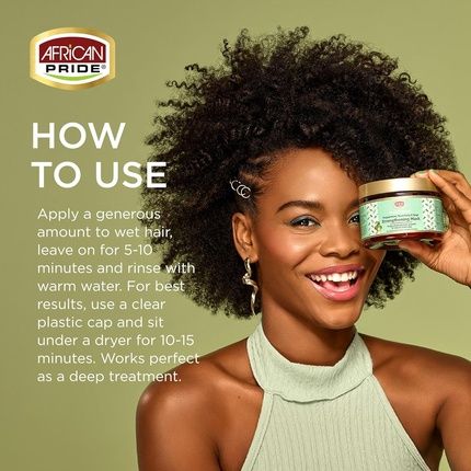African Pride Feel It Formula Hair Strengthening Mask Treatment Peppermint Rosemary Sage 12Oz - Image 3