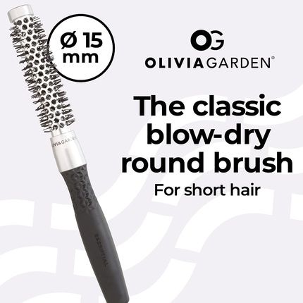 Olivia Garden Essential Blowout Classic Silver Hairbrush 15Mm