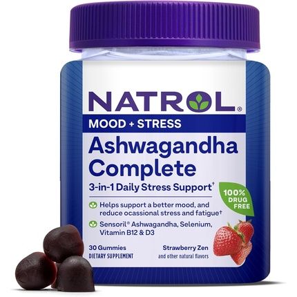 Natrol Ashwagandha Complete Gummy 3-In-1 Daily Stress Support