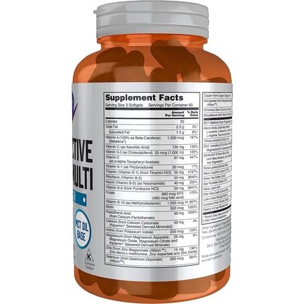 Now Sports Nutrition Men'S Extreme Sports Multi With Free-Form Amino Acids Zma Tribulus Mct Oil And Herbal Extracts 180 Softgels