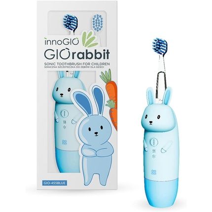 Innogio Giorconejo Children'S Electric Toothbrush With 7 Led Colors Silicone Handle 4 Modes Timer 2 Min Blue Aaa Battery Not Included