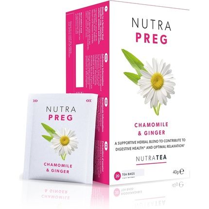 Nutrapreg Pregnancy Tea Morning Sickness Tea - Helps Ease Nausea And Supports Mothers Wellbeing - Includes Ginger, Peppermint And Chamomile - 20 Enveloped Tea Bags