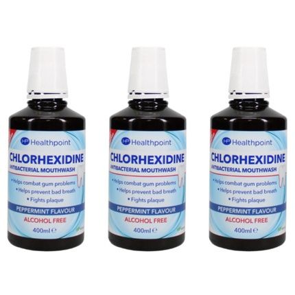 Chlorhexidine Antibacterial Mouthwash Peppermint 400Ml