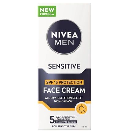 Nivea Men Sensitive Soothing Moisturizing Cream For Face Spf15 75Ml