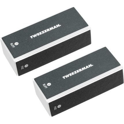 Tweezerman Nail Buffing Block 4 Sided Nail Buffer Blocks For Filing, Buffing, Smoothing, And Shining Nails At Home - Pack Of 2