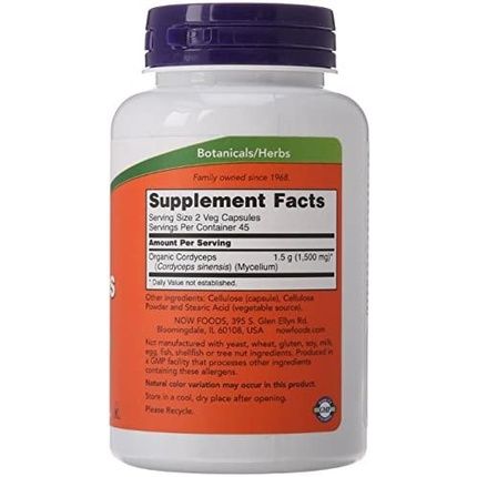 Now Foods Cordyceps 750Mg 90 Vcaps