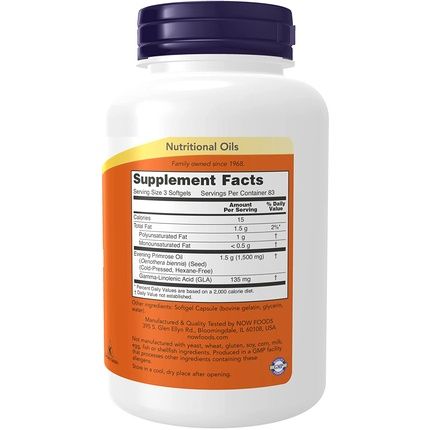 Now Foods Evening Primrose Oil 500Mg 250 Capsules