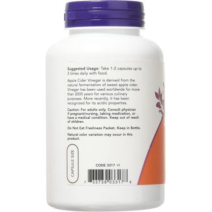 Now Foods - Apple Cider Vinegar 450 Mg 180 Caps