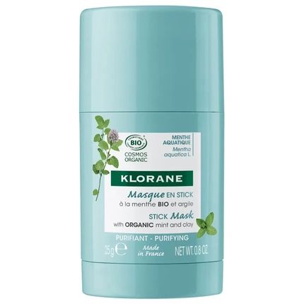 Klorane Aquatic Mint Purifying Stick Mask 25G Face Mask For Combination To Oily Skin
