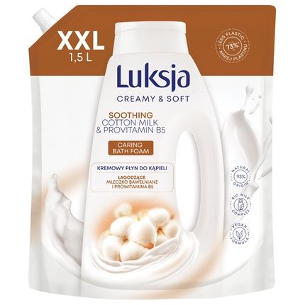 Sarantis Luksja Creamy & Soft Soothing Bath Liquid Cotton Milk & Provitamin B5 1500 Ml