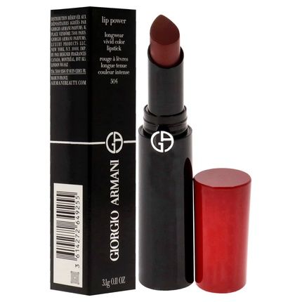 Giorgio Armani Lip Power Longwear Vivid Color Lipstick 504 Flirt 0.11 Oz - Image 3