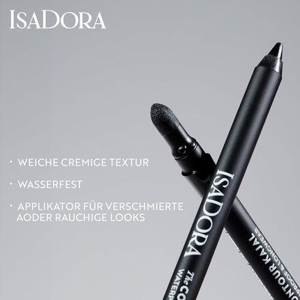 Isadora Perfect Contour Kajal Black Eyeliner Pencil For Smokey Eyes - Highly Pigmented And Hypoallergenic - Easy Application - Chocolate Brown