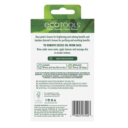 Ecotools Infused Facial Sponges Rose Petal Bamboo Charcoal - Image 3