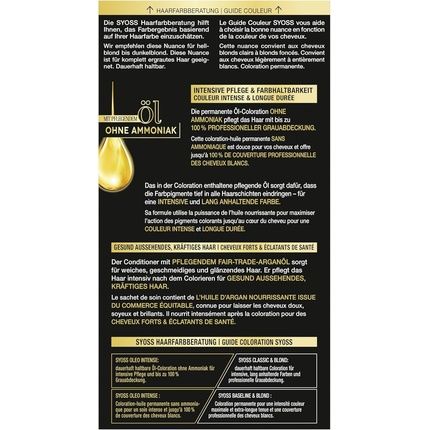 Syoss Oleo Intense Permanent Oil Colouration 7-10 Natural Blonde With Nourishing - Image 3