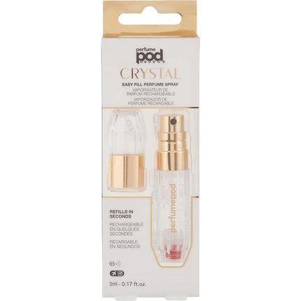 Travalo Perfume Pod Crystal Perfume Atomizer Gold For Unisex 0.17 Oz Refillable Spray - Image 3