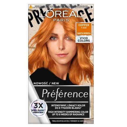 L'Oreal Preference Vivid Colors Hair Dye 7.432 Copper
