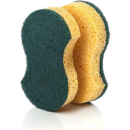 Spontex Cellulose And Fiber Scouring Pads With Stop Grease System Polyurethane Green 2 Units - Image 3