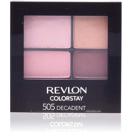 Revlon Colorstay 16 Hour Eyeshadow Quad With Dual-Ended Applicator Brush Longwear Intense Color Smooth Eye Makeup For Day And Night 505 Decadent - Image 3