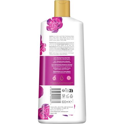 Lux Charming Peony Body Wash With Orange Oil Aromatic Fine Fragrance Shower Gel Nourishing Body Cleanser Bath Soap 600Ml