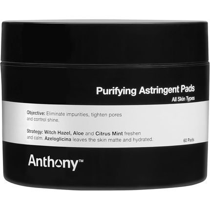 Anthony Witch Hazel Pads Pore Cleaner 60 Count Purifying Astringent Cleansing