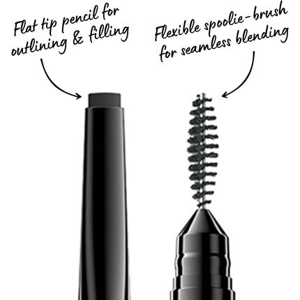 Nyx Professional Makeup Precision Brow Pencil Dual Ended With Flat Tip Pencil And Spoolie Brush Vegan Formula Shade Black 06