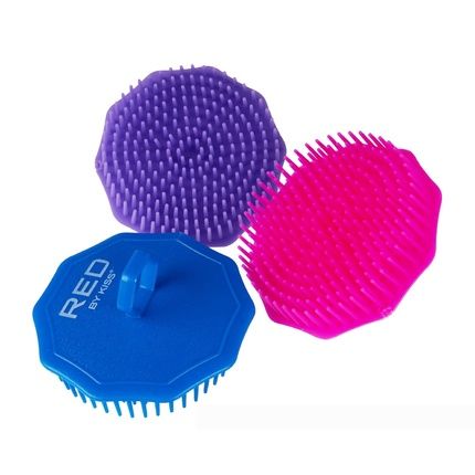 Red By Kiss Shampoo Brush Scalp Care Hair Brush With Scalp Massager Wet Dry