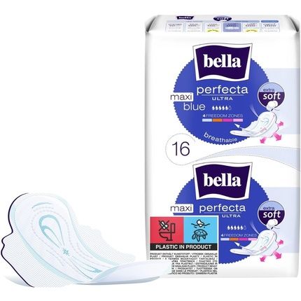 Bella Perfecta Ultra Sanitary Pads Maxi Blue Long With Wings Extra Soft - Image 3