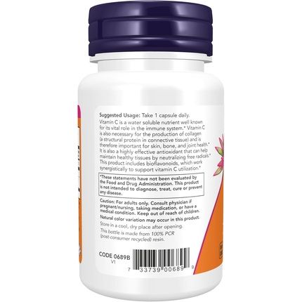 Now Foods Vitamin C 1000Mg With Rose Hips & Bioflavonoids - Image 3