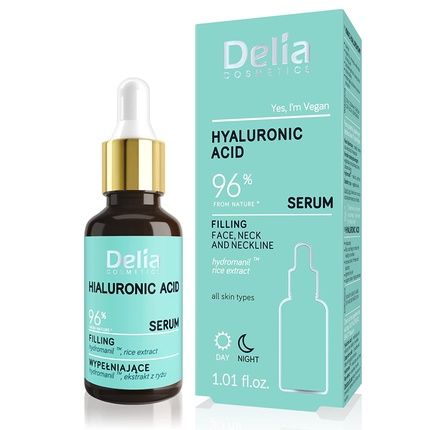 Delia Cosmetics Hyaluronic Acid Serum Anti-Aging Moisturizing Treatment For All Skin Types 30Ml