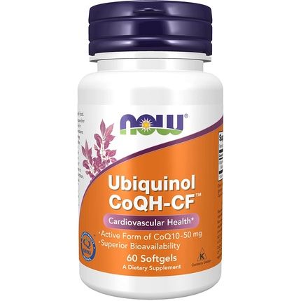 Now Ubiquinol Coqh-Cf Active Form Of Coq10 50Mg 60 Softgels