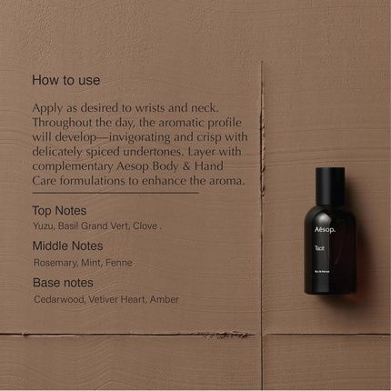 Aesop Tacit Eau De Parfum Fresh Citrus & Green Fragrance With Yuzu And Vetiver