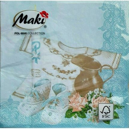 Really Sweet Blue Baby Birth Baptism Napkins 20 Pcs 33X33 Cm