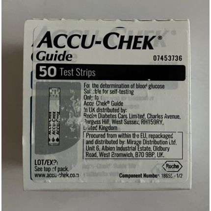 Accu-Chek Guide Blood Glucose Test Strips 50 Count - Sealed Expires 15-10-2023